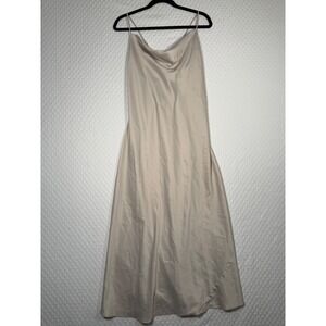 Victorias Secret Collection VTG 1997 Satin Open Back Slip Dress L Champagne